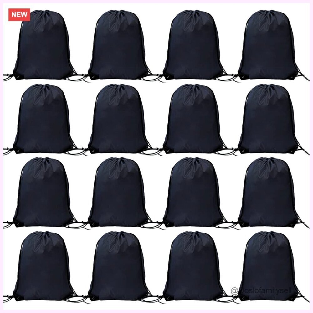 Polyester Drawstring Bags, Gym Sports Cinch Bag Backpack, 16 Pack Bulk